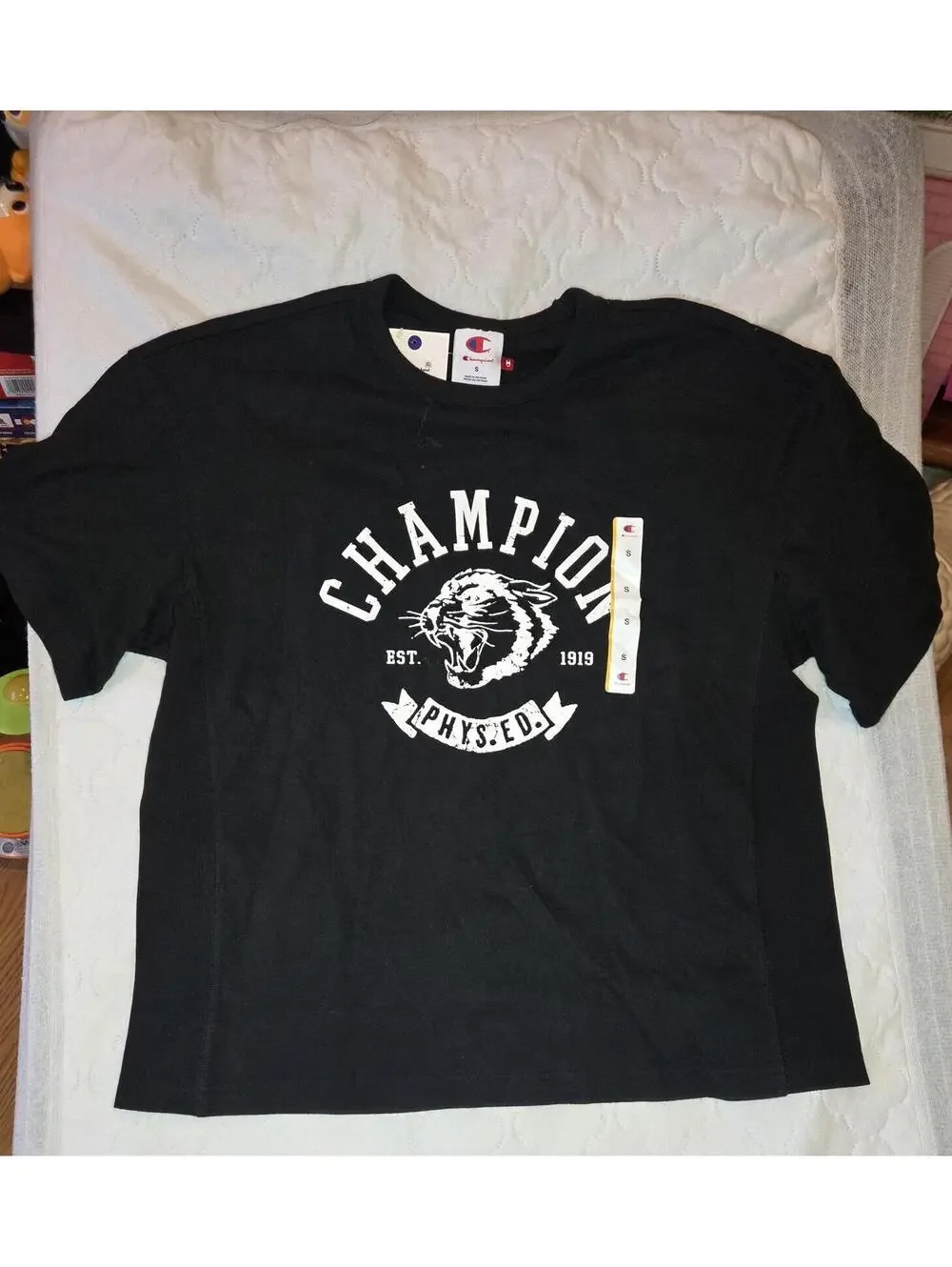 Champion Black Graphic T-Shirt with Phys. Ed. Print - Picture 3 of 4
